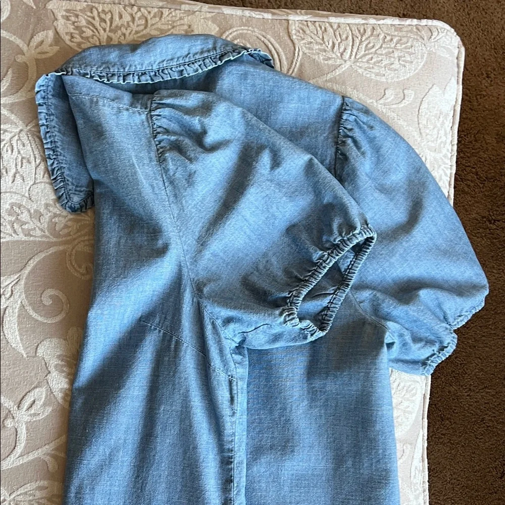 NWOT J. Crew Light Blue Denim Button-Front Short Sleeve Shirt - Picture 7 of 11